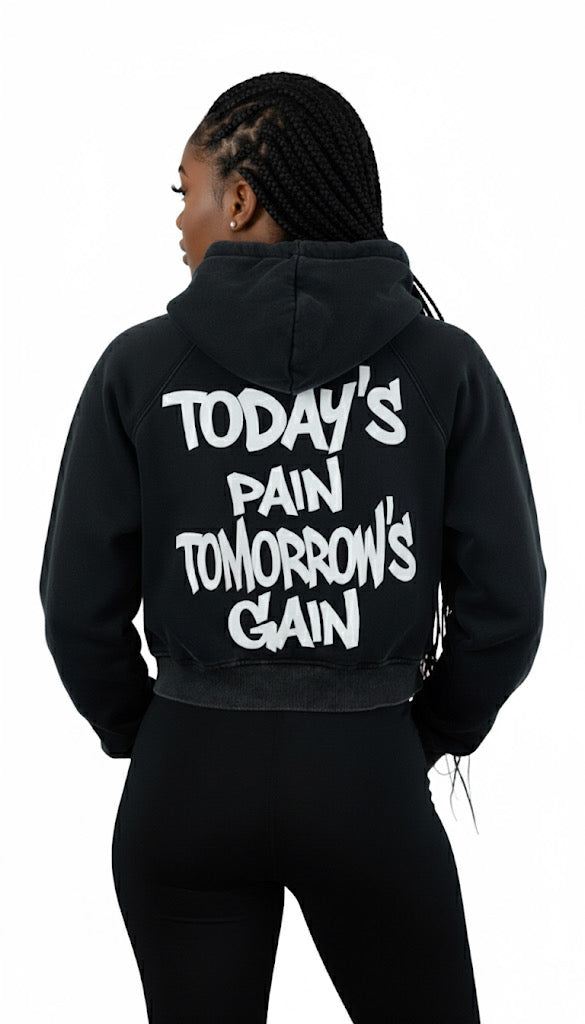 Black cropped hoodie