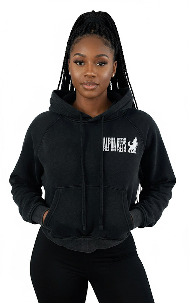 Black cropped hoodie