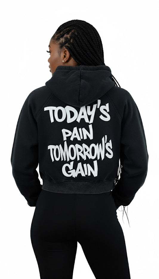 Black cropped hoodie