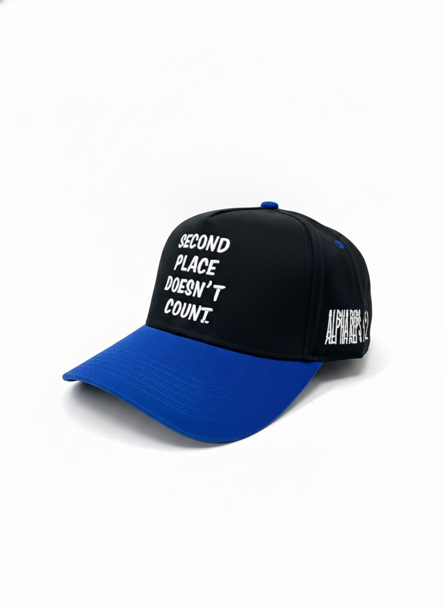 Black/royal baseball cap